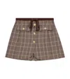 Maje Layered-effect Suit Shorts In Brown