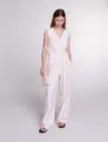 Maje Vivalda Woven Waistcoat In Ecru