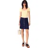 Maje Woven Knit Short Skirt In Navy