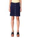 Maje Woven Knit Short Skirt In Navy