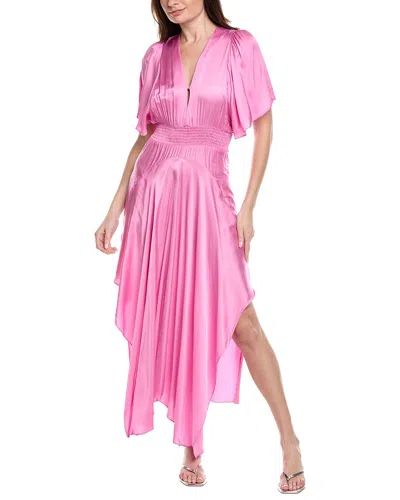 Maje Woven Maxi Dress In Pink