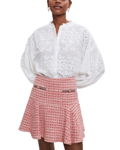 Maje Woven Skirt In Pink