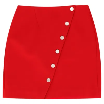 Pre-owned Maje Wrap Mini Skirt In Red