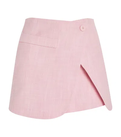 Maje Wrap Tailored Shorts In Pink