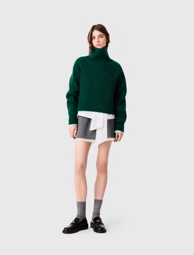 Maje Yak Jumper In Bottle Green