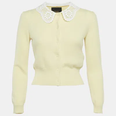 Pre-owned Maje Yellow Cashmere Buttoned Cardigan S