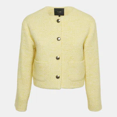 Pre-owned Maje Yellow Lurex Knit Viveta Blazer S