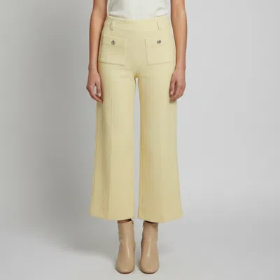 Pre-owned Maje Yellow Tweed Loose Fit Pants S
