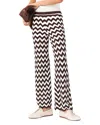 Maje Cotton Zigzag Crochet Trousers In Brown
