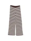 Maje Cotton Zigzag Crochet Trousers In Brown