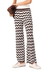 Maje Cotton Zigzag Crochet Trousers In Brown