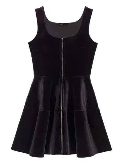 Maje Zip-fastening Sleeveless Mini Dress In Black