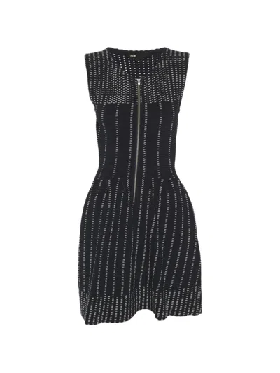 Pre-owned Maje Zip Mini Dress In Blue