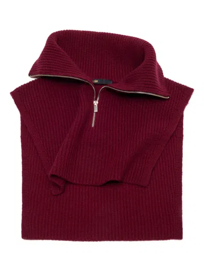 Maje Zip-up Collar In Red