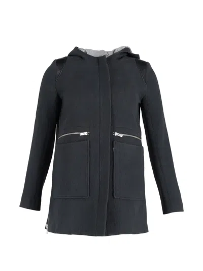 Pre-owned Maje Zip-up Hooded Jacket In Blue