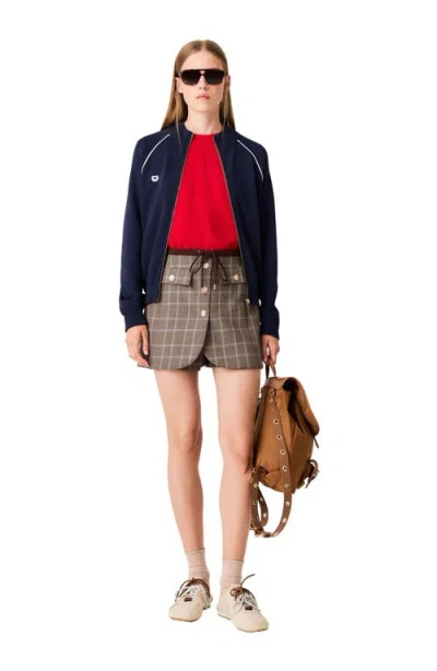 Maje Zipped Cardigan In Navy