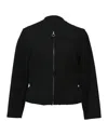 Maje Zipped Jacket In Black Viscose In Black