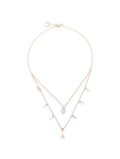 Maje Zirconia Brass Necklace In Gold