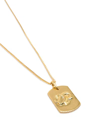 Maje Zodiac Dog Tag Pendant Necklace, 26.5 In Gold