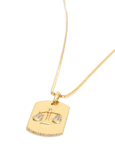 Maje Zodiac Dog Tag Pendant Necklace, 26.5 In Gold