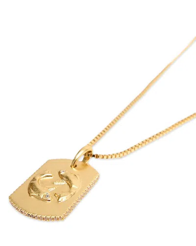 Maje Zodiac Dog Tag Pendant Necklace, 26.5 In Gold