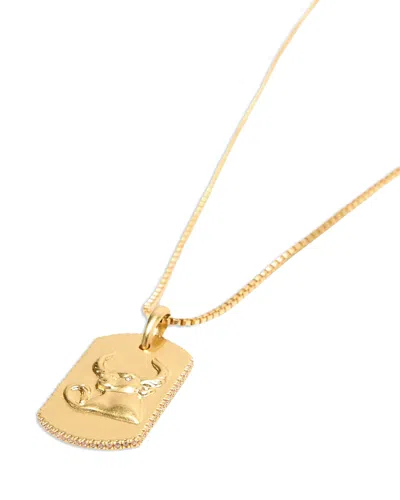 Maje Zodiac Dog Tag Pendant Necklace, 26.5 In Gold