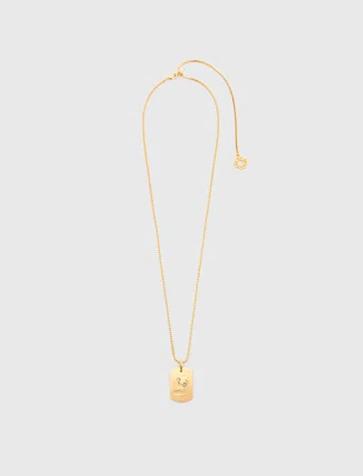 Maje Zodiac Sign Plaque Necklace In Blue
