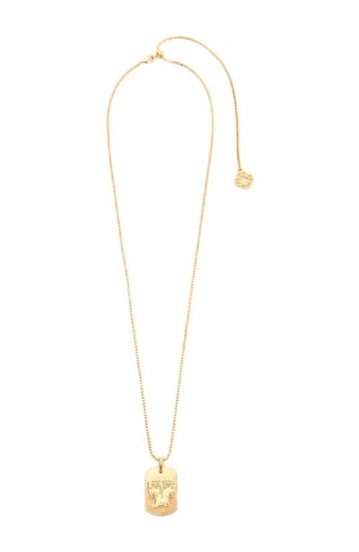 Maje Zodiac Sign Plaque Necklace In Gold