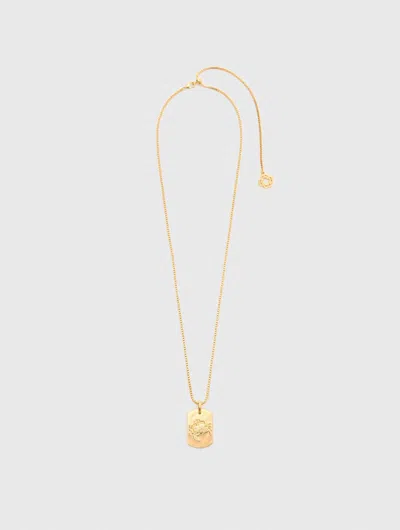 Maje Zodiac Sign Plaque Necklace In Purple