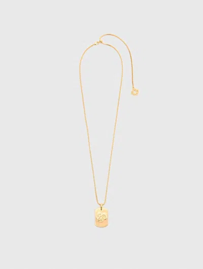 Maje Zodiac Sign Plaque Necklace In Red