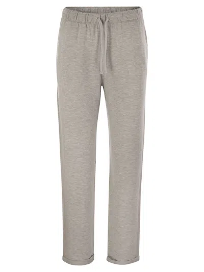 MAJESTIC MAJESTIC TROUSERS WITH DRAWSTRING WAIST