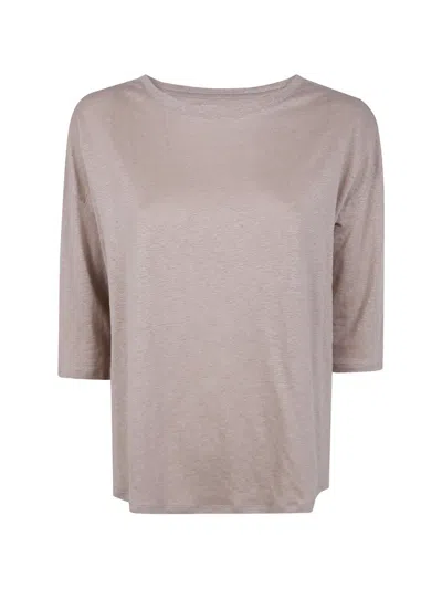 Majestic Three Quarter Sleeve T-shirt In Brown