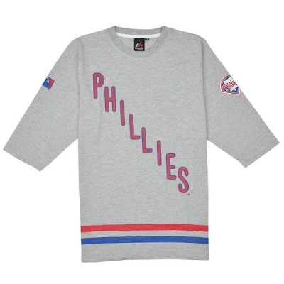 Majestic 3/4 Sleeve T-shirt Man  3/4 Sleeves T-shirt Mlb "philadelphia Phillies" Sincots Gray