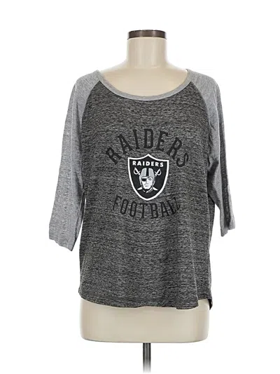 Pre-owned Majestic 3/4 Sleeve Top Gray Scoop Neck Tops