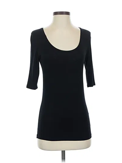 Pre-owned Majestic 3/4 Sleeve T-shirt In Black