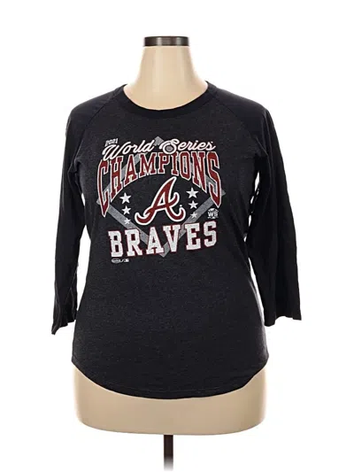 Pre-owned Majestic 3/4 Sleeve T-shirt In Black