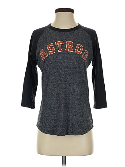 Pre-owned Majestic 3/4 Sleeve T-shirt In Gray