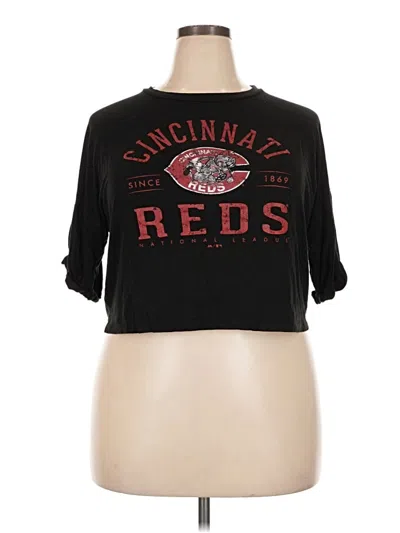 Pre-owned Majestic 3/4 Sleeve T-shirt In Red