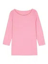 Majestic T-shirt Mit Rundem Ausschnitt In Pink