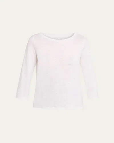 Majestic 3/4-sleeve Organic Cotton Shirt In White