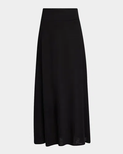 Majestic A-line Stretch Linen Maxi Skirt