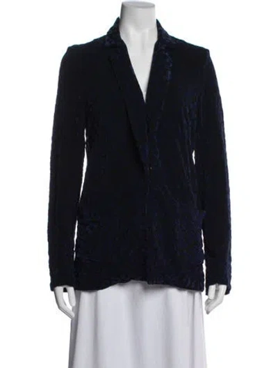 Pre-owned Majestic Animal Print Blazer In Blue