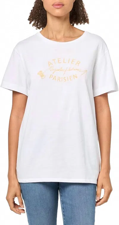 Majestic Atelier Crew Neck Tee In Montecino In White