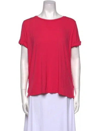 Pre-owned Majestic Bateau Neckline Short Sleeve T-shirt In Pink