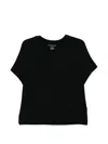 Majestic Black Solid Crew Neck T-shirt In Black