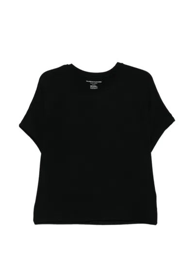 MAJESTIC WOMEN BLACK SOLID CREW NECK T-SHIRT