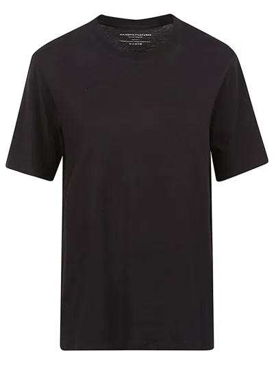 MAJESTIC BLUE COTTON CREWNECK T-SHIRT