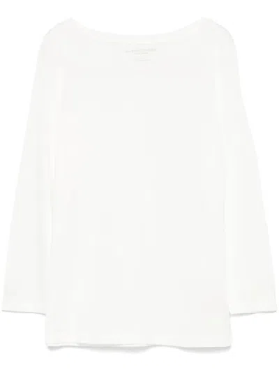 Majestic Boat-neck 3/4 Sleeve T-shirt In Beige