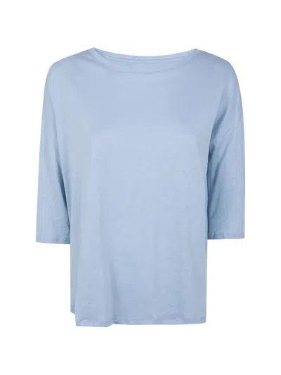 Majestic Three Quarter Sleeve T-shirt In Blue