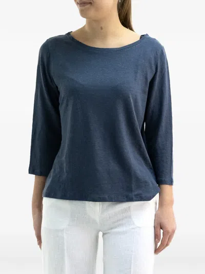 Majestic Boat Neck Top In Blue
